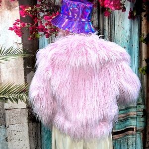 EUC Pink Faux fur Jacket